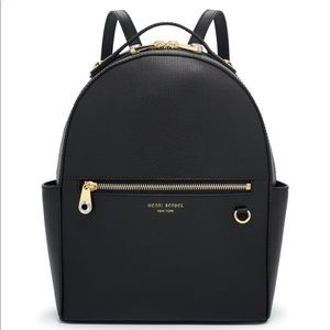henri bendel black leather backpack